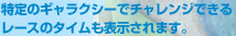 特定のギャラクシーでチャレンジできるレースのタイムも表示されます。
